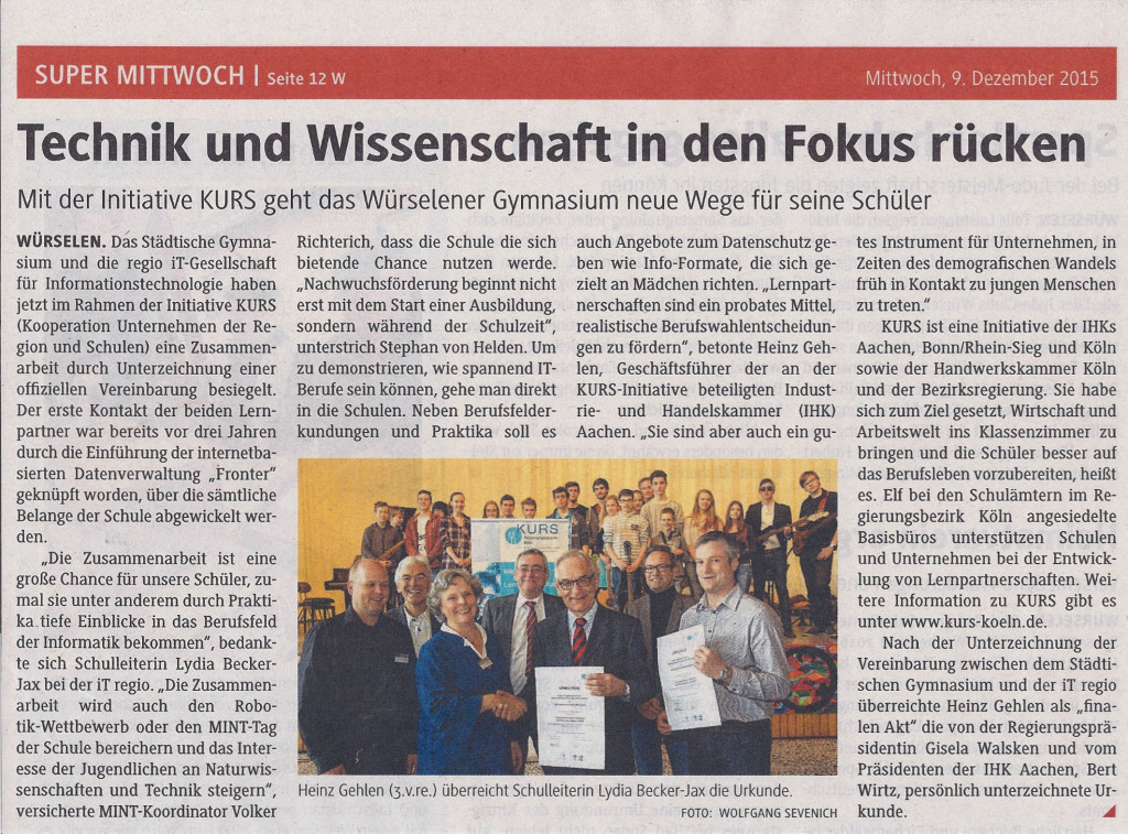 Presse: KURS-Kooperation mit Regio IT