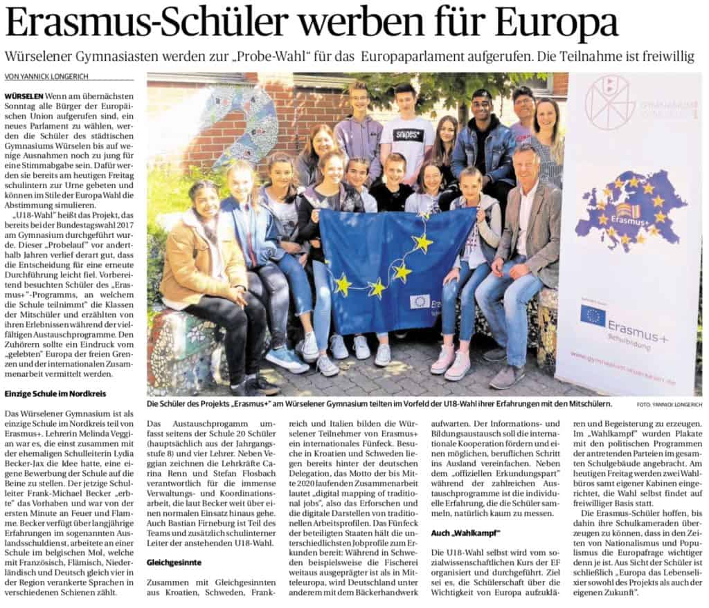 U18-Wahl: Erasmus-Schüler werben für Europa