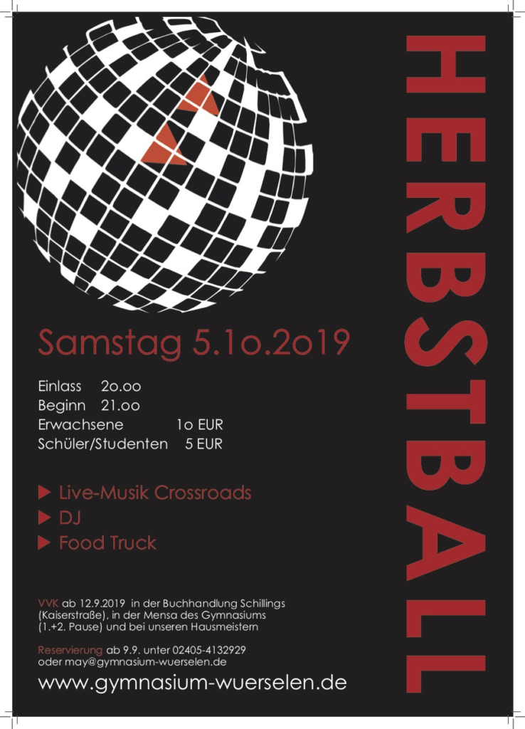 Herbstball 2019: Vorverkauf beginnt am 12.9.!