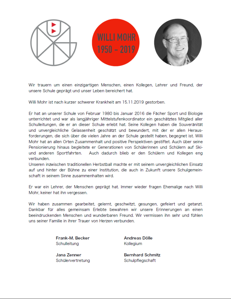 GymWü trauert um Willi Mohr